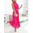 Women's Midi Chiffon Sleeveless Dress (S / M / L ONE SIZE) ITALIAN FASHION IMWY22062