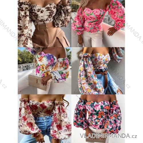 Top carmen dlouhý rukáv dámská (S/M ONE SIZE) ITALSKÁ MÓDA IMWG222066