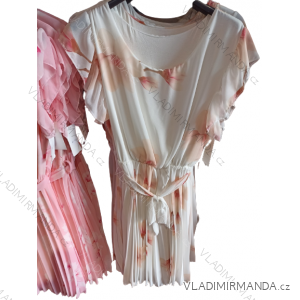 Šaty šifonové letní krátký rukáv dámské (S/M/L ONE SIZE) ITALSKÁ MÓDA IMH22168