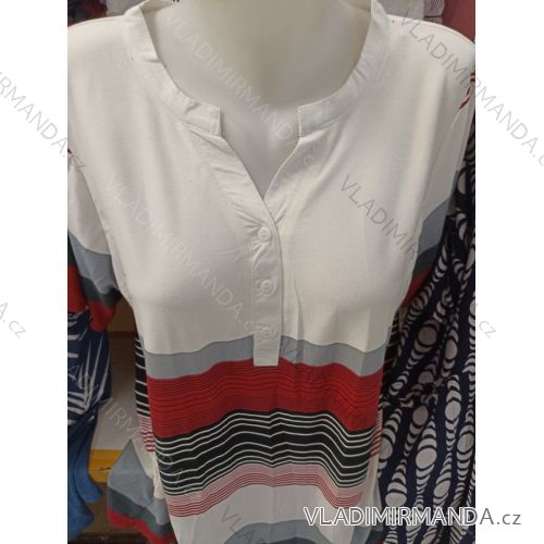 Tunika košilová krátký rukáv dámské nadrozměr (L-3XL) ERBOSSI ERB22004