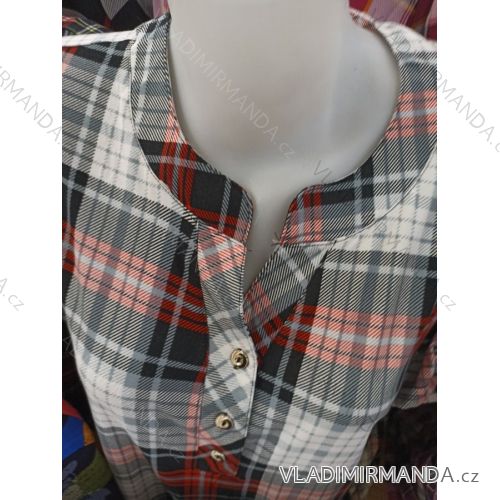 Tunika košilová krátký rukáv dámské nadrozměr (L-3XL) ERBOSSI ERB22005