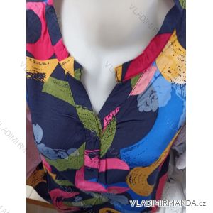 Tunika košilová krátký rukáv dámské nadrozměr (L-3XL) ERBOSSI ERB22006