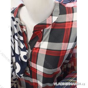 Tunika košilová krátký rukáv dámské nadrozměr (L-3XL) ERBOSSI ERB22008