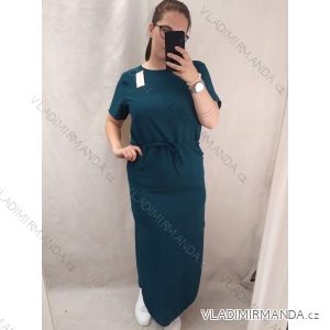 Šaty dlouhé letní sportovní stahovací krátký rukáv dámské nadrozměr (M/L/XL/2XL ONE SIZE) ITALSKÁ MÓDA IMD22489