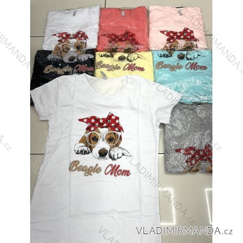 Tričko krátky rukáv dámske (M-XL) TURECKÁ MÓDA TMWG22GYA0409