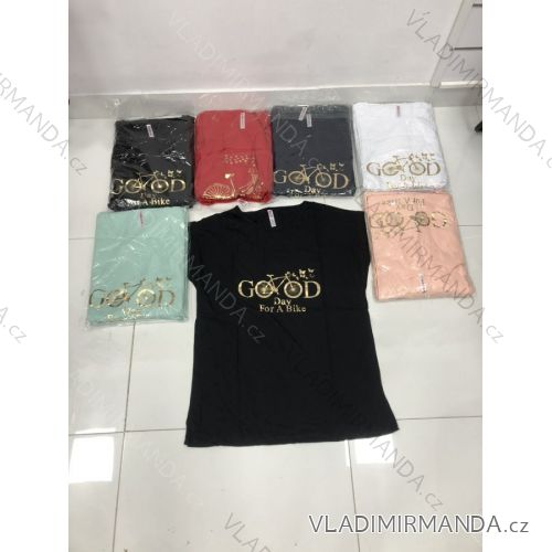 Tričko krátky rukáv dámske (M-XL) TURECKÁ MÓDA TMWG22GYA0391