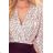 375-1 Body / Bluse mit Umschlagausschnitt - beige mit Tupfen