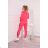 Sports set with neon pink stripes