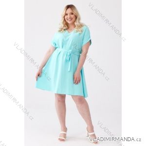 Šaty krátký rukáv dámské nadrozměr (2XL-4XL) POLSKÁ MÓDA PMLE22LOREN