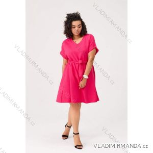 Šaty dlouhé 3/4 krátký rukáv dámské nadrozměr (XL-3XL) POSLKÁ MÓDA PMLE21001