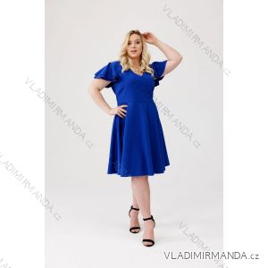 Šaty krátký rukáv dámské nadrozměr (XL-4XL) POLSKÁ MÓDA PMLE22SALMAA