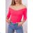 Neon pink V-neck blouse