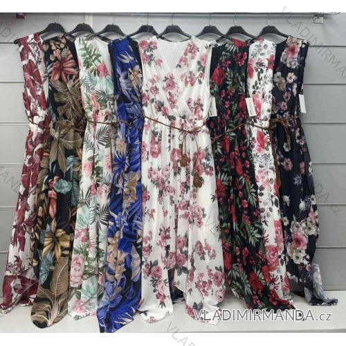 Šaty letné šifónové bez rukávov dámske (S/M ONE SIZE) TALIANSKA MÓDA IMWC222252