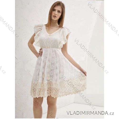 Šaty letní krajkové bez rukávu dámské (S/M ONE SIZE) ITALSKÁ MÓDA IMWG222261