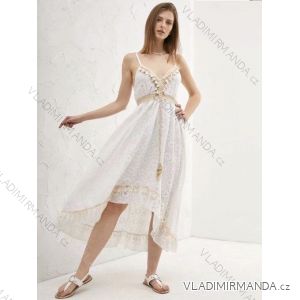 Šaty letní krajkové na ramínka dámské (S/M ONE SIZE) ITALSKÁ MÓDA IMWG222262