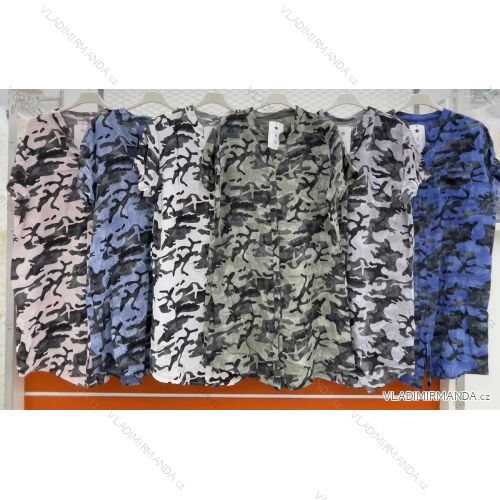 Šaty letní košilové krátký rukáv dámské nadrozměr (XL/2XL ONE SIZE) ITALSKÁ MÓDA IMWC222149