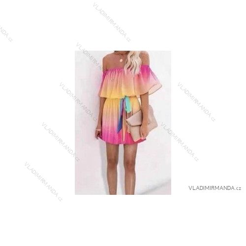 Šaty letní carmen šifonové dámské (S/M ONE SIZE) ITALSKÁ MÓDA IMWG222311