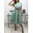 Women's Linen Short Sleeve Dress (S / M ONE SIZE) ITALIAN FASHION IMWA222161