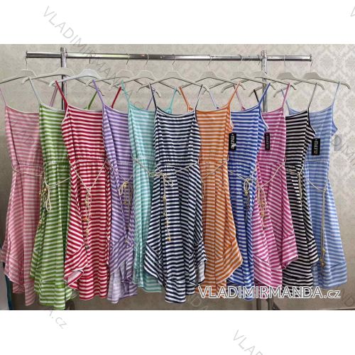 Šaty letní dlouhé na ramínka dámské viskoza (S/M ONE SIZE) ITALSKÁ MÓDA IMWK222181