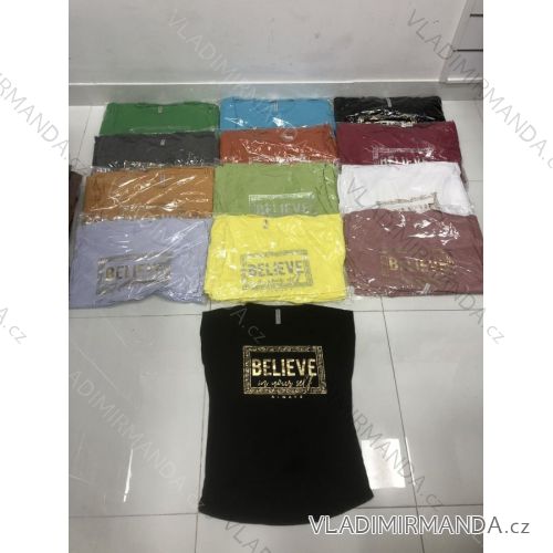 Tričko krátký rukáv dámské (M-XL) TURECKÁ MÓDA TMWG22GYA0441