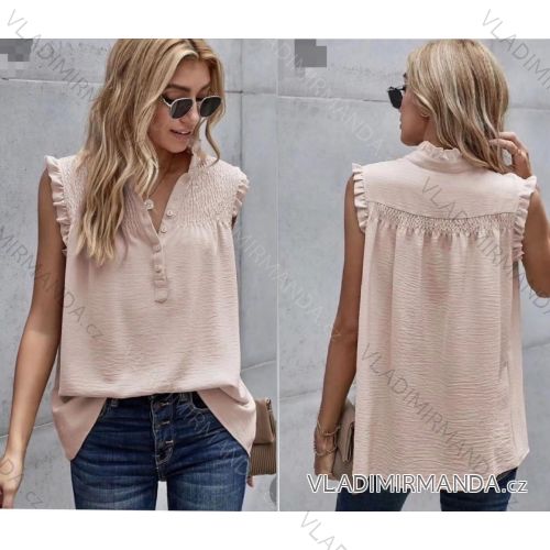 Halenka elegantní bez rukávu dámská (S/M ONE SIZE) ITALSKÁ MÓDA IMWY22095
