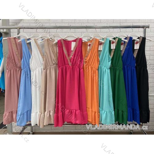Šaty letní bez rukávu dámské (S/M ONE SIZE) ITALSKÁ MÓDA IMWOP22OP0318