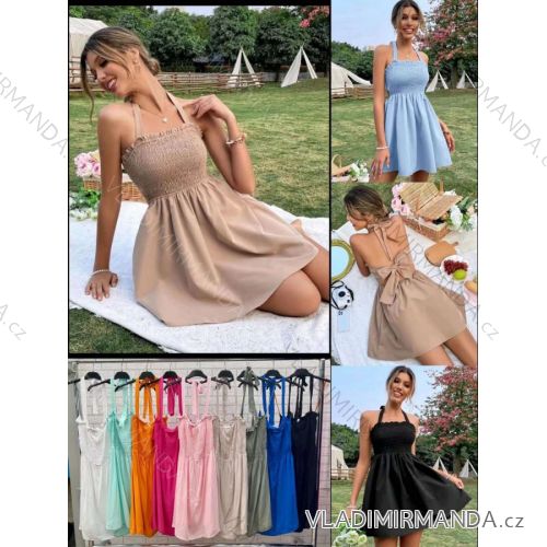 Šaty letní na ramínka dámské (S/M ONE SIZE) ITALSKÁ MÓDA IMWOP22OP0334