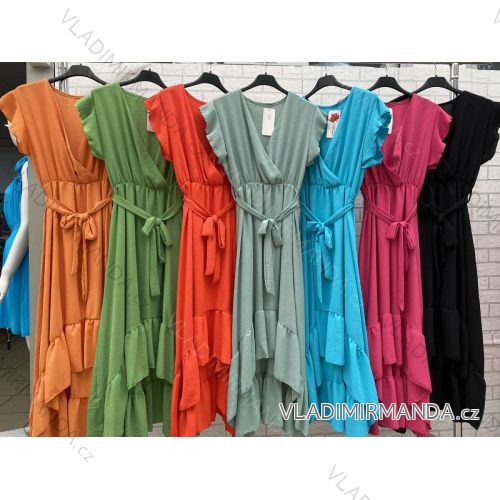 Women's Long Summer Short Sleeve Dress (S / M ONE SIZE) ITALIAN FASHION IMWOP22OP0315