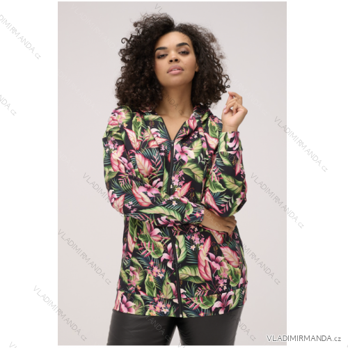 Mikina na zip dámská nadrozměr (3XL-4XL) POSLKÁ MÓDA PMLE22031