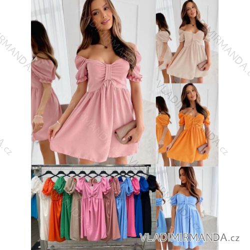 Šaty letní carmen dámské (S/M ONE SIZE) ITALSKÁ MÓDA IMWOP22OP0335