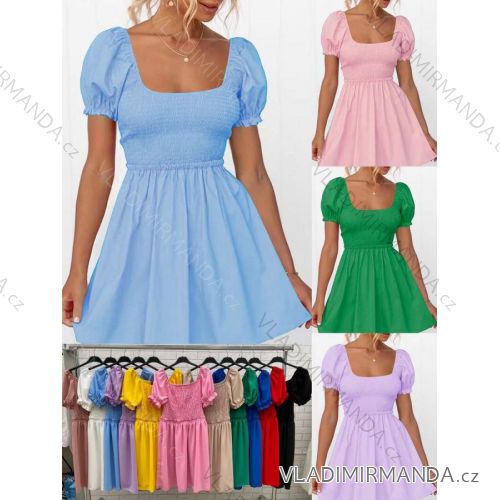 Women's Short Sleeve Summer Dress (S / M ONE SIZE) ITALIAN FASHION IMWOP22OP0331