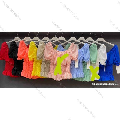 Top carmen letný krátky rukáv dámsky (S/M ONE SIZE) TALIANSKA MÓDA IMWOP22OP0255