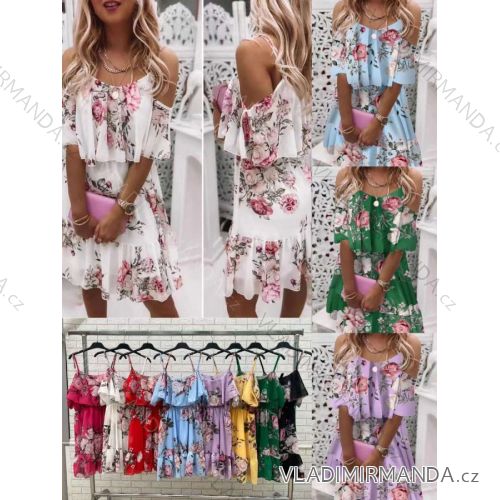 Šaty letní na ramínka dámské (S/M ONE SIZE) ITALSKÁ MÓDA IMWOP22OP0282