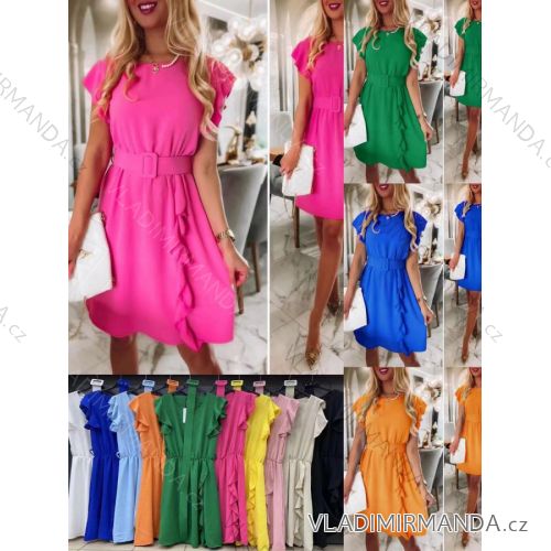 Women's Dress with Short Sleeve Women's Belt (S / M ONE SIZE) ITALIAN FASHION IMWOP22OP0228