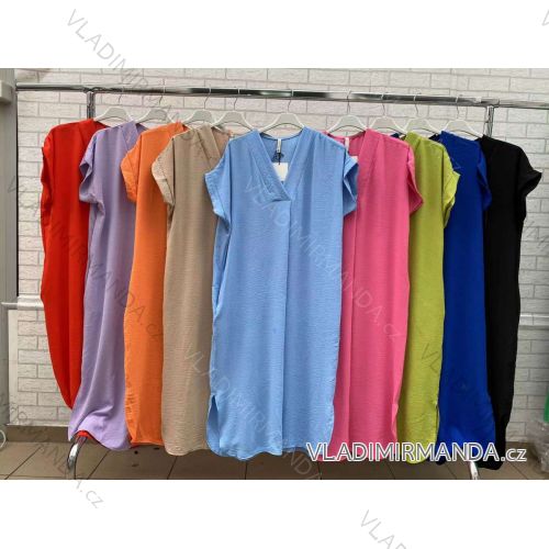 Šaty letní krátký rukáv dámské (S/M ONE SIZE) ITALSKÁ MÓDA IMWOP22OP0227
