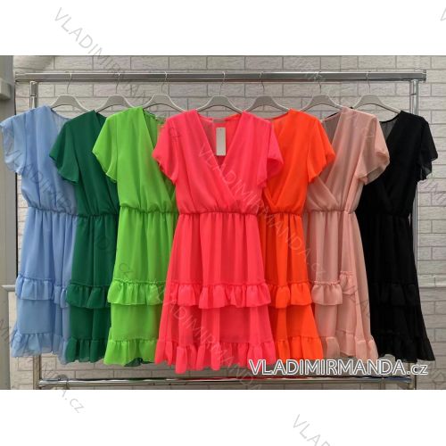 Kurzarm-Sommerkleid für Damen (S / M ONE SIZE) ITALIAN FASHION IMWOP22OP0331