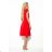 348-4 SCARLETT - flared dress with a neckline - red
