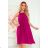 350-7 ALIZEE - chiffon dress with a binding - color fuchsia
