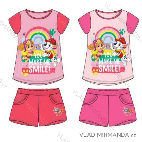 Souprava letní/plážový set tričko krátký rukáv a kraťasy paw patrol dětské dívčí (3-8let) SETINO PAW-G-PYJAMAS-671
