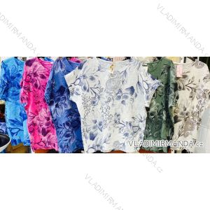 Tunika krátký rukáv dámská nadrozměr (XL/2XL ONE SIZE) ITALSKÁ MÓDA IMWB222505