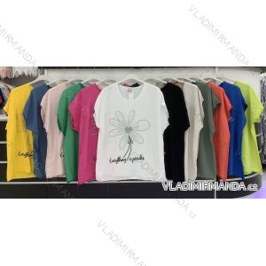 Tunika krátký rukáv dámská nadrozměr (XL/2XL ONE SIZE) ITALSKÁ MÓDA IMWD222513