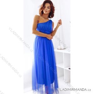 Šaty dlouhé tylové bez rukávu dámské (S/M ONE SIZE) ITALSKÁ MÓDA IMWK22EB23282
