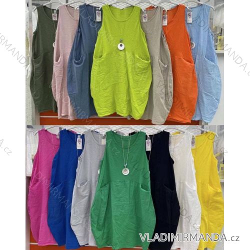 Šaty krátký rukáv dámské nadrozměr (XL/2XL ONE SIZE) ITALSKÁ MÓDA IMWC222534