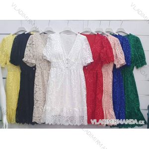 Šaty letní krajkové krátký rukáv dámské (S/M ONE SIZE) ITALSKÁ MÓDA IMWA222544