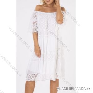 Šaty letní krajkové carmen dámské (S/M ONE SIZE) ITALSKÁ MÓDA IMWA222564