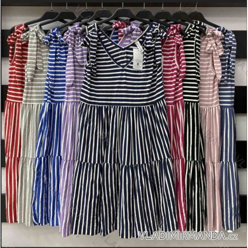 Šaty midi bez rukávu dámské (S/M ONE SIZE) ITALSKÁ MÓDA IMWA222566