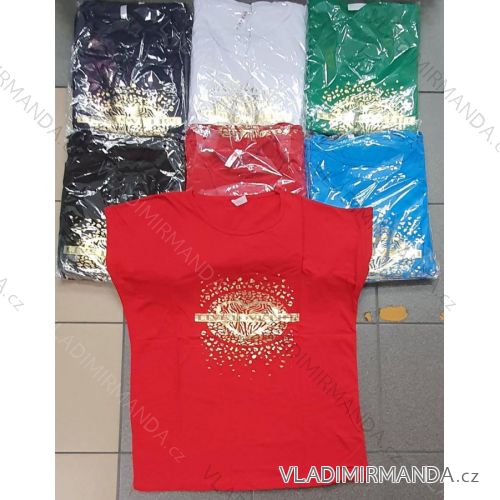Tričko krátký rukáv dámské nadrozměr (2XL-4XL) TURECKÁ MÓDA TMWG22GYA0528