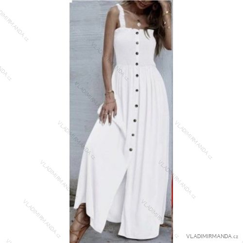 Šaty letní dlouhé na ramínka dámské (S/M ONE SIZE) ITALSKÁ MÓDA IMWB22029