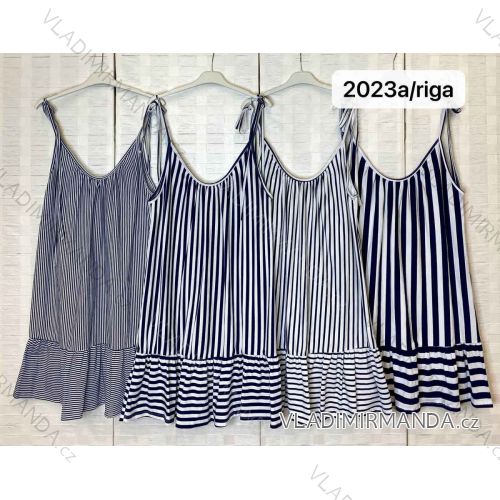 Women's Strapless Summer Dress Stripe (S / M ONE SIZE) ITALIAN FASHION IMWK222604