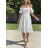 Summer cotton lace carmen women's dress (S / M ONE SIZE) ITALIAN FASHION IMWA222609
